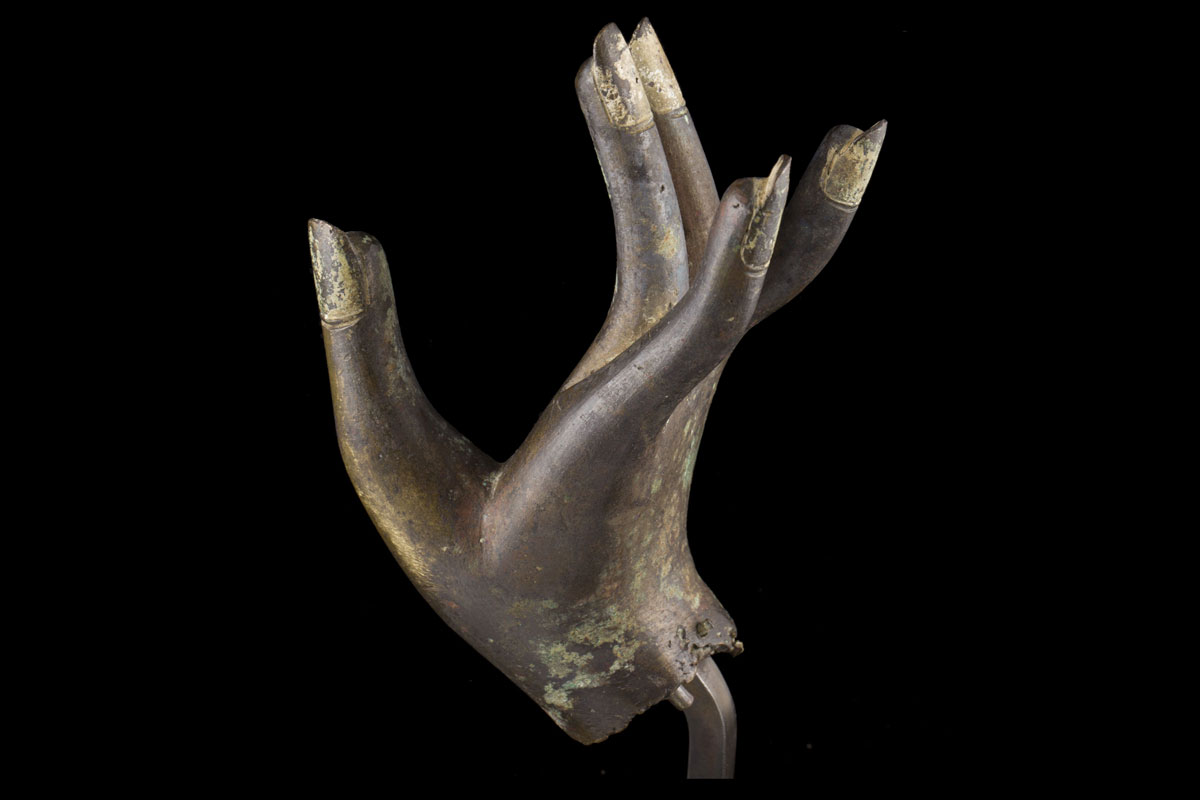 16th/17th century gilt bronze Mongolian hand