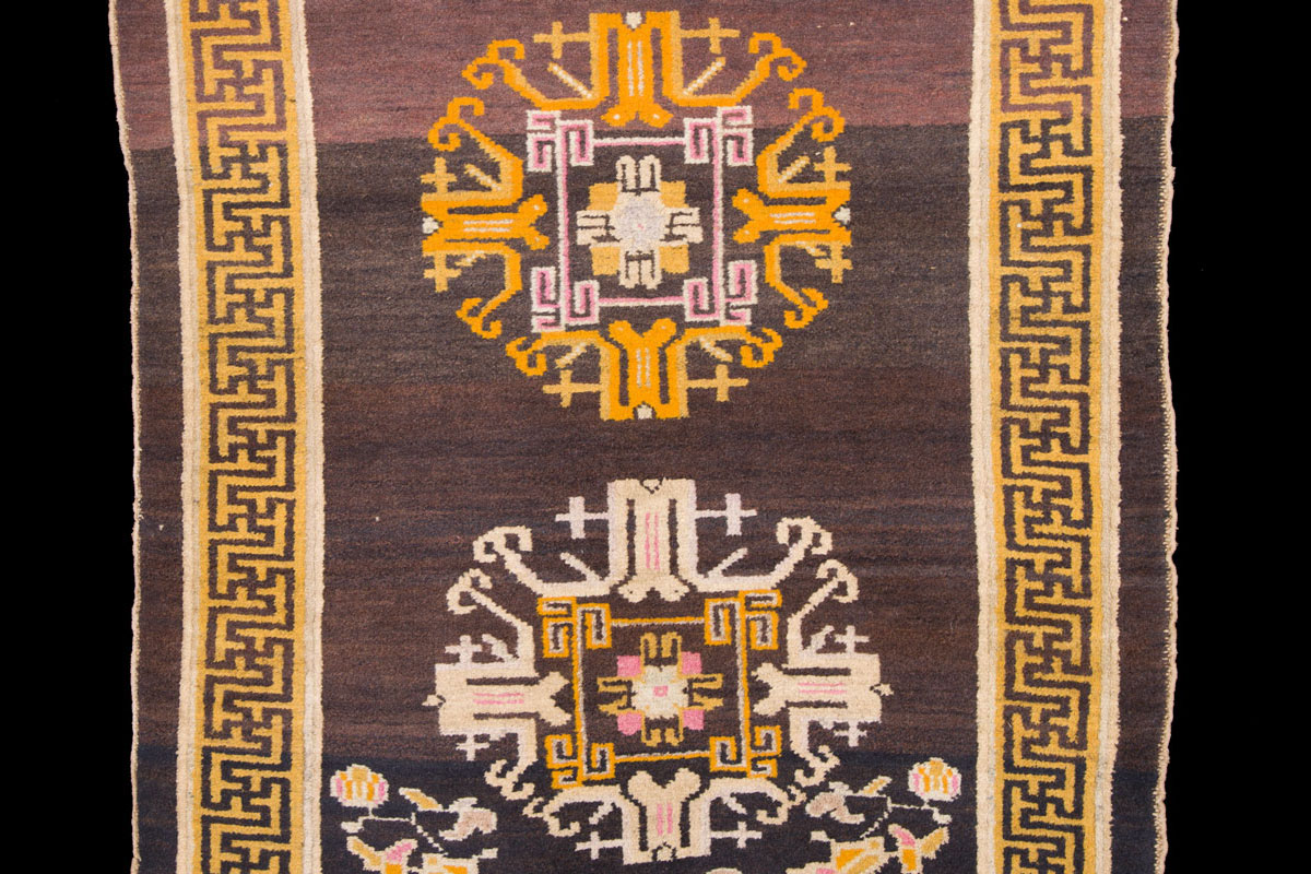 Qing brown ground carpet
