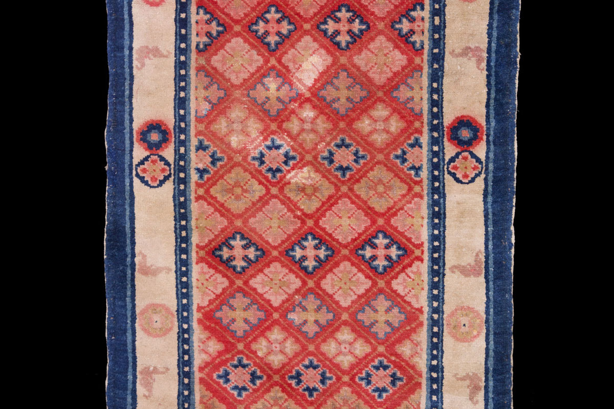 Qing lozenge-shaped geometric designs carpet