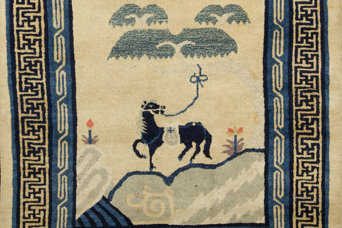 Qing Dynasty carpet with horses