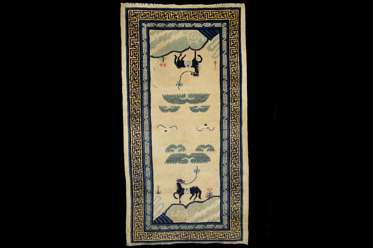 Qing Dynasty carpet with horses