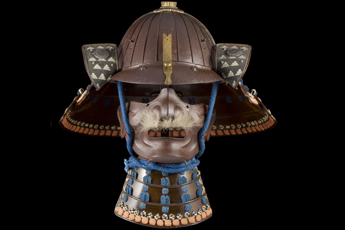 Antique Edo Japanese kabuto and mempo